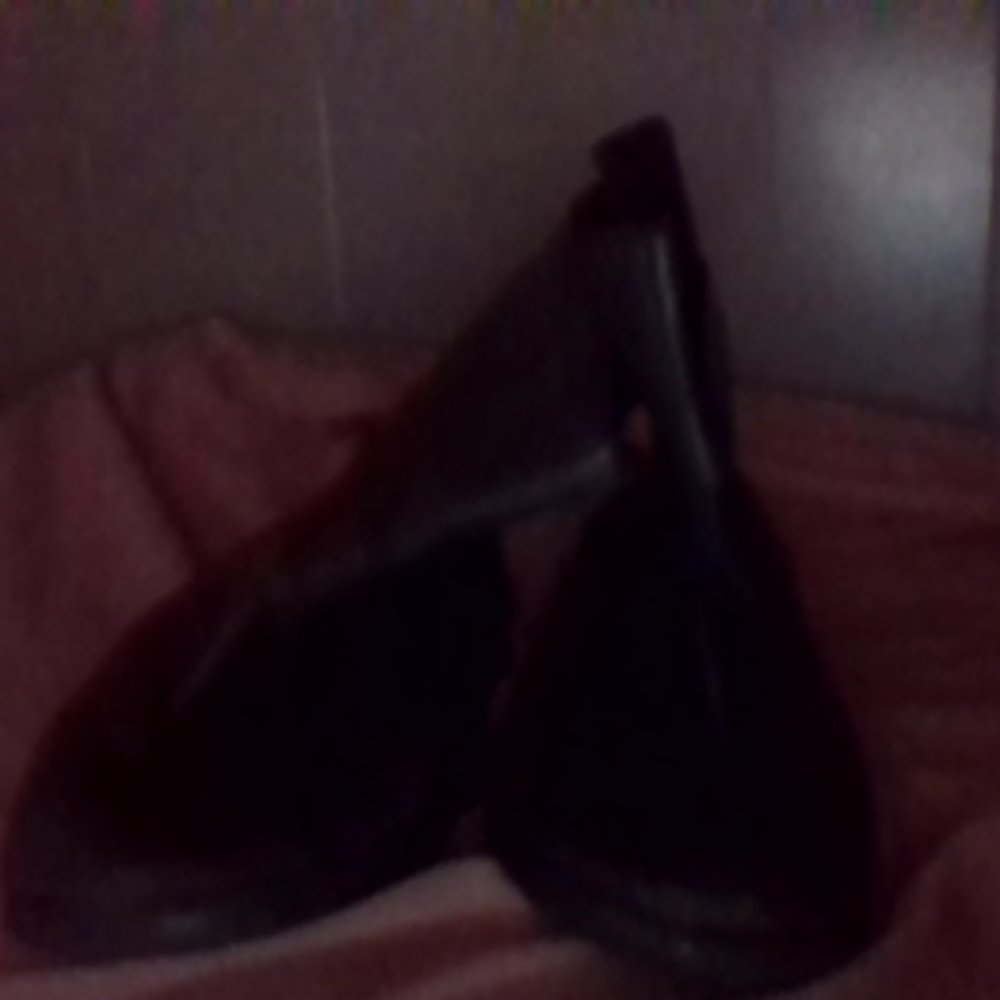 Black one inch heeled ankle boots